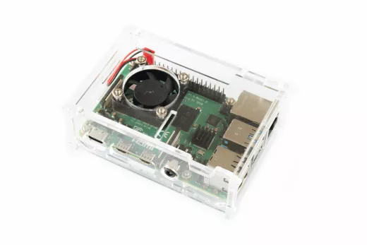 Transparentes Acrylgehuse mit Lfter fr Raspberry Pi 4